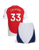 Arsenal Riccardo Calafiori #33 Hjemmedraktsett Barn 2024-25 Korte ermer (+ bukser)